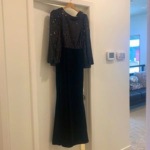 Long formal Badgley Mischka cocktail dress.